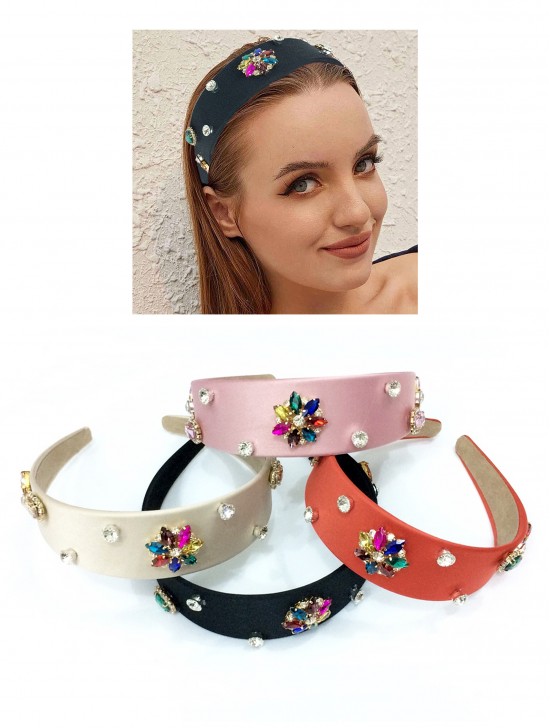 Multi-Coloured Charm & Rhinestone Hair Band